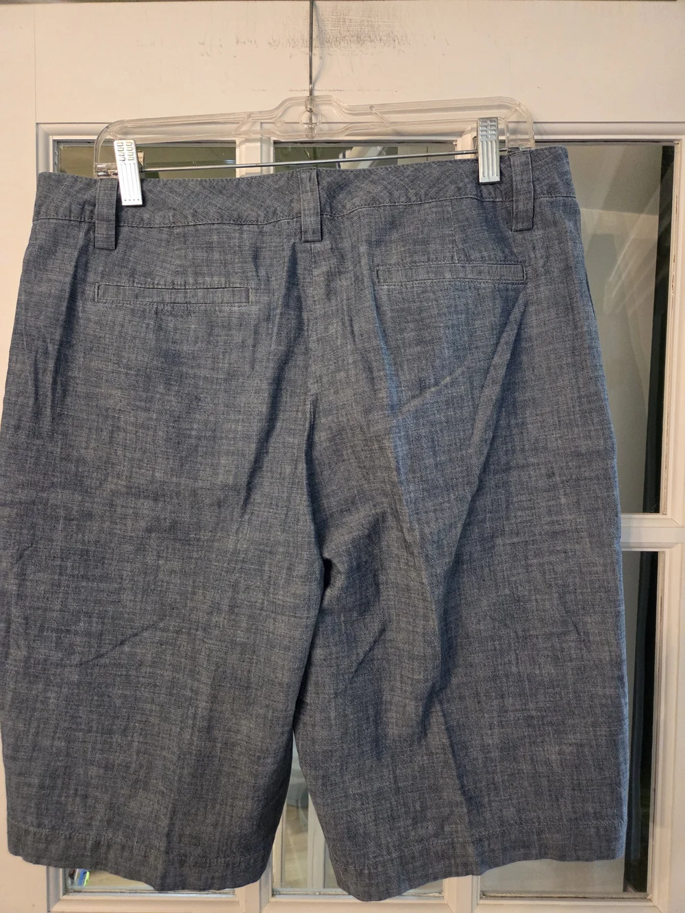 Lands' End Women's Chambray Bermuda Shorts - Light Blue - Size 12 - Picture 4 of 10